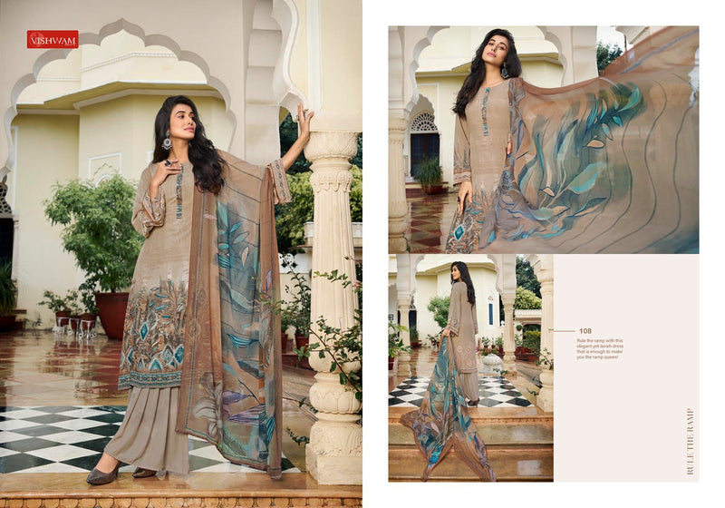 Vishwam Fabrics Espresso Crepe Printed Dress Suit Collection