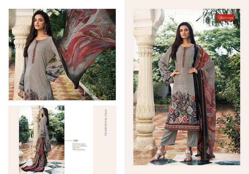 Vishwam Fabrics Espresso Crepe Printed Dress Suit Collection