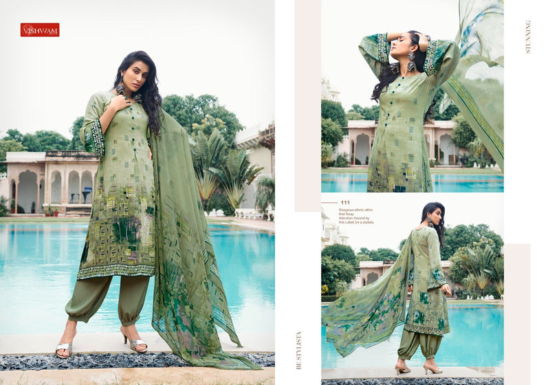 Vishwam Fabrics Espresso Crepe Printed Dress Suit Collection