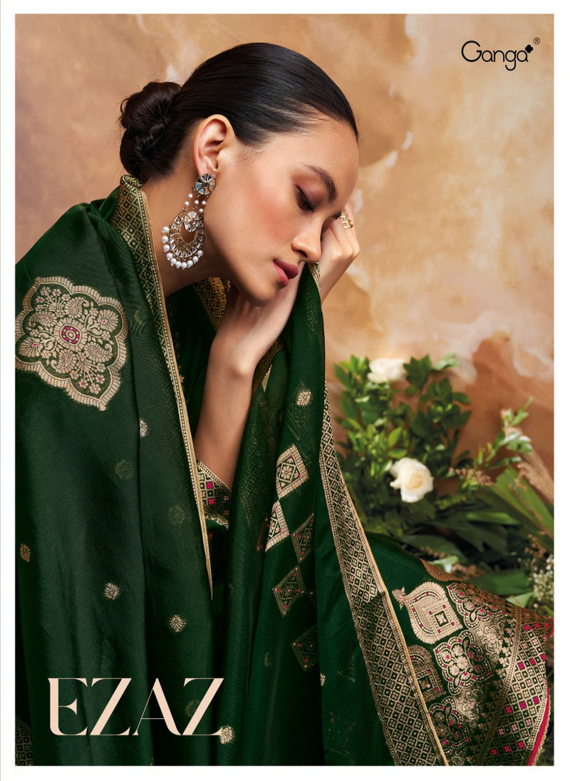 Ganga Ezaz Jacquard With Handwork Designer Party Wear Suits
