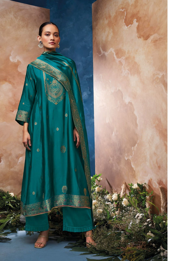 Ganga Ezaz Jacquard With Handwork Designer Party Wear Suits