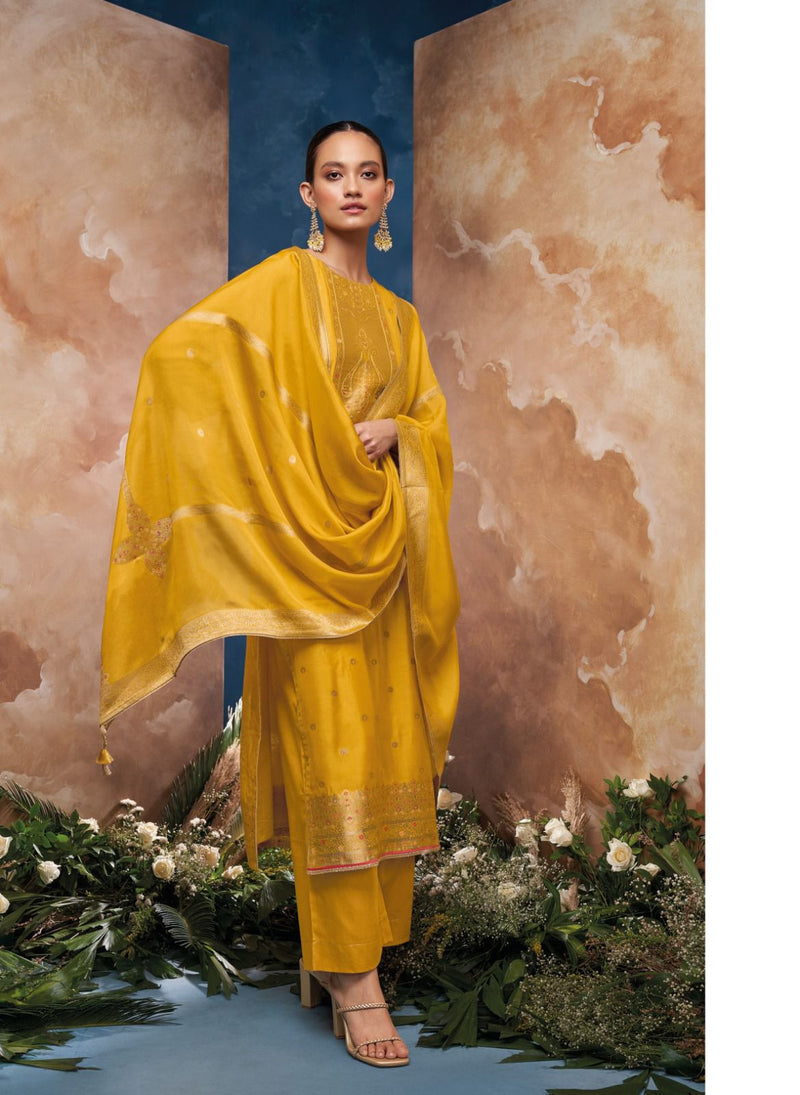 Ganga Ezaz Jacquard With Handwork Designer Party Wear Suits