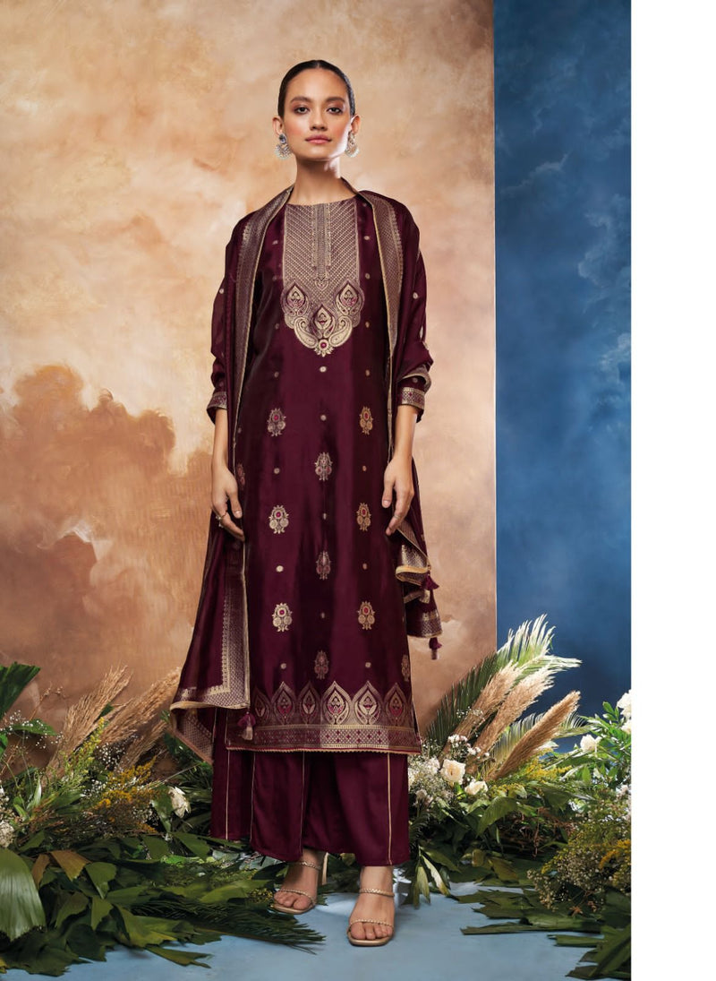 Ganga Ezaz Jacquard With Handwork Designer Party Wear Suits