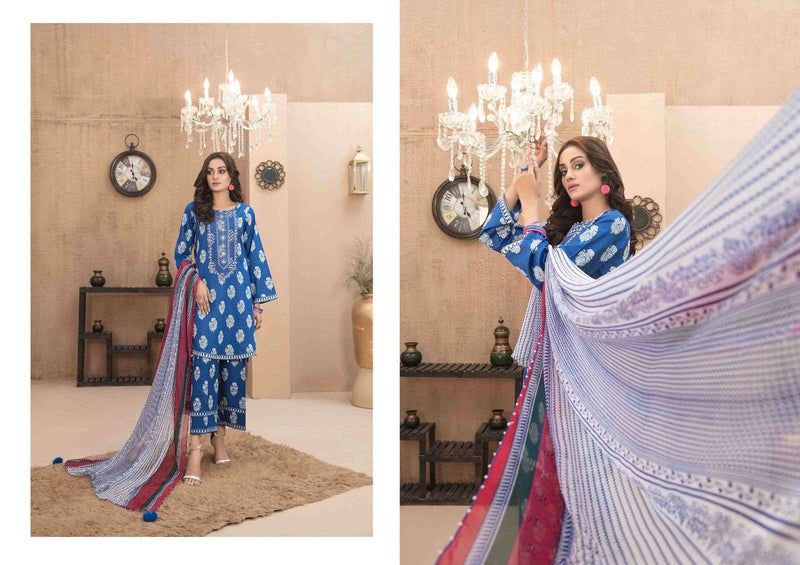 Hala Ezra Vol 1 Cambric Cotton Heavy Self Embroidery Work Fancy Salwar Kameez