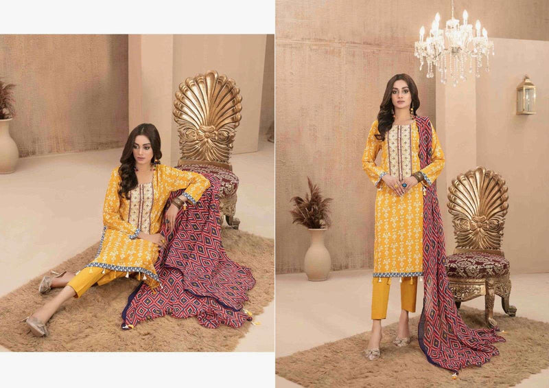 Hala Ezra Vol 1 Cambric Cotton Heavy Self Embroidery Work Fancy Salwar Kameez