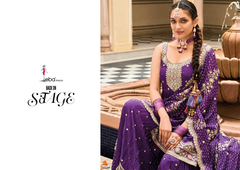 Eba Lifestyle Alfaaz Heavy Chinon With Embroidery Work Kurti Collection