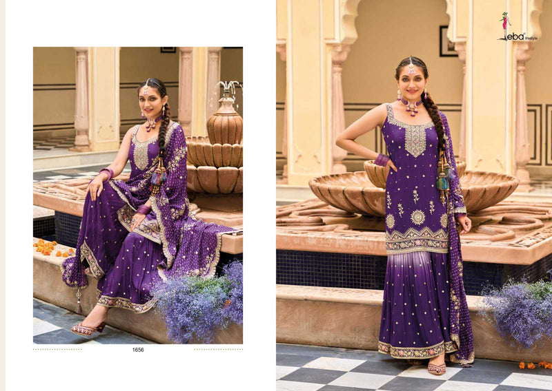 Eba Lifestyle Alfaaz Heavy Chinon With Embroidery Work Kurti Collection
