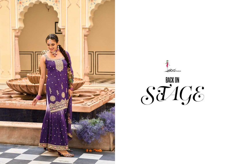 Eba Lifestyle Alfaaz Heavy Chinon With Embroidery Work Kurti Collection