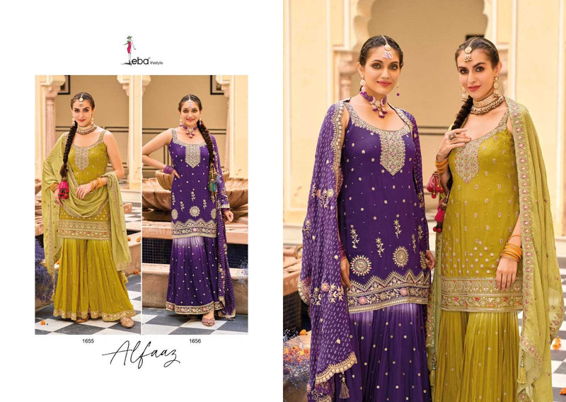 Eba Lifestyle Alfaaz Heavy Chinon With Embroidery Work Kurti Collection