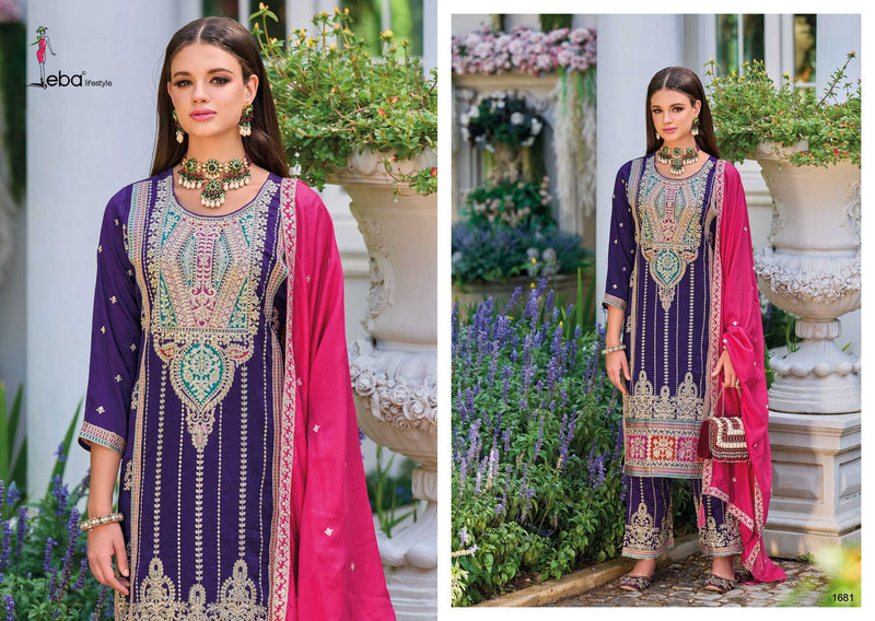 Eba Lifestyle Arzo Premium Silk With Embroidery Work Fancy Designer Party Wear Pret Kurti