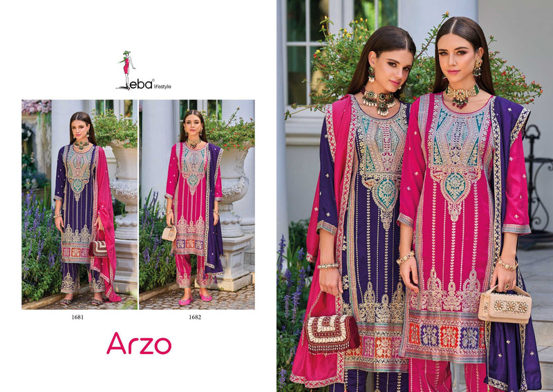 Eba Lifestyle Arzo Premium Silk With Embroidery Work Fancy Designer Party Wear Pret Kurti