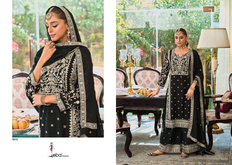 Eba Lifestyle Bliss Chinon Embroidered Work Designer Salwar Suit
