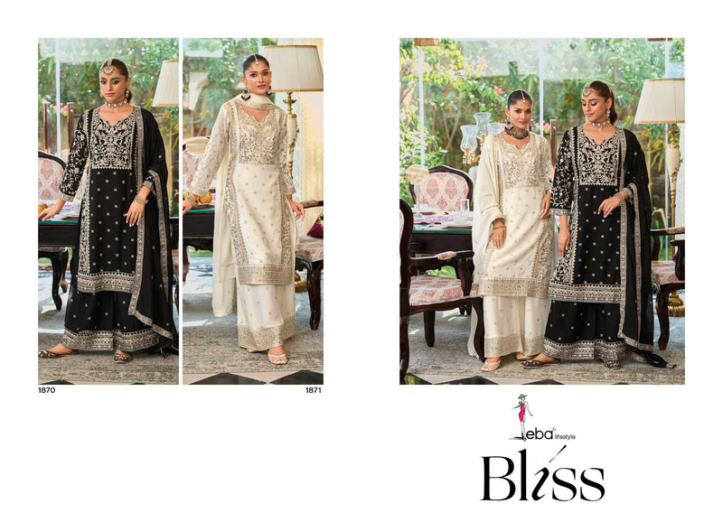 Eba Lifestyle Bliss Chinon Embroidered Work Designer Salwar Suit