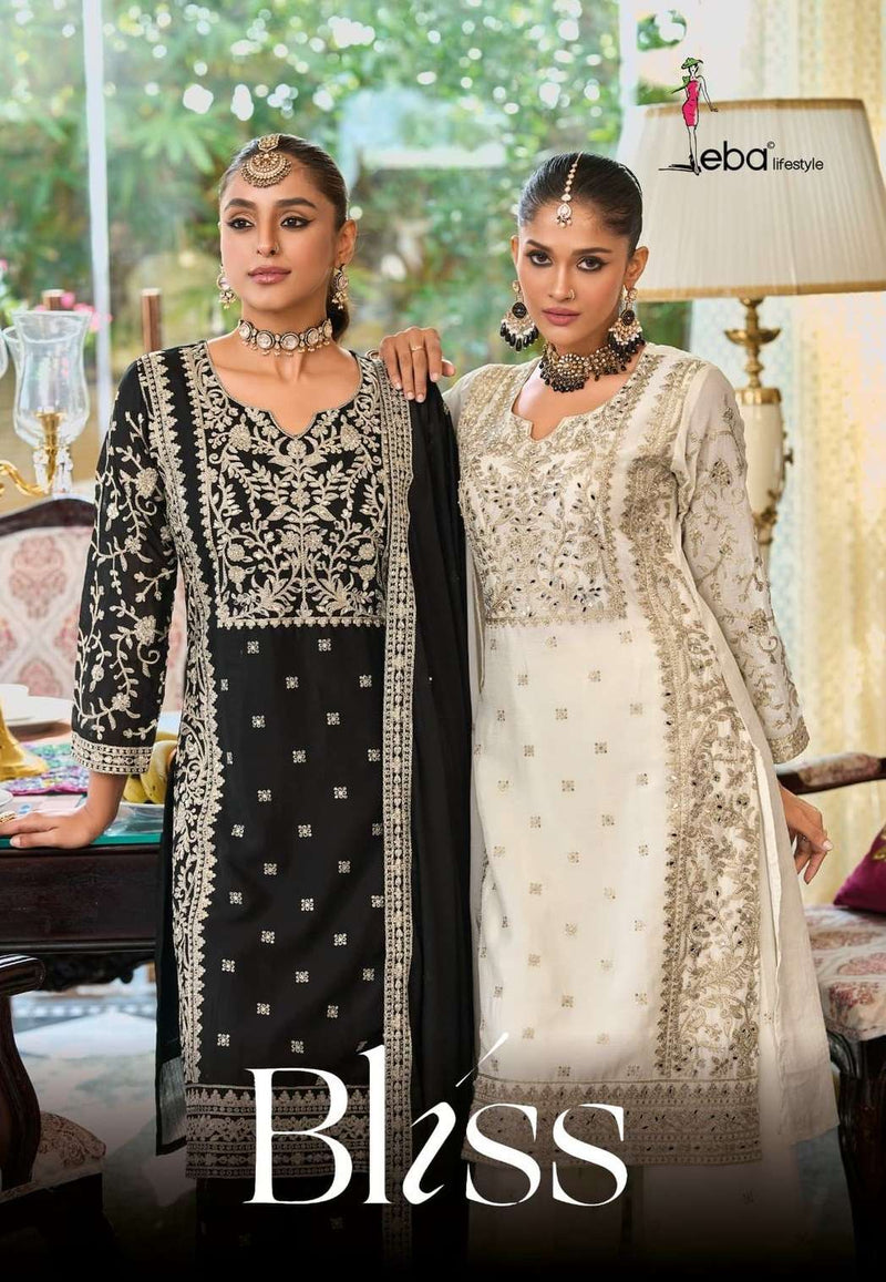 Eba Lifestyle Bliss Chinon Embroidered Work Designer Salwar Suit