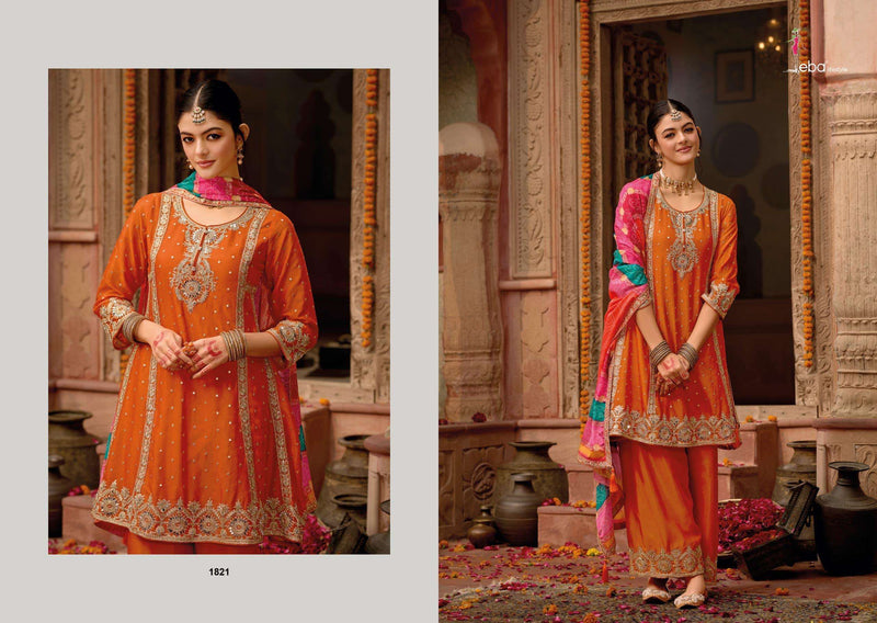 Eba Lifestyle Gajari Chinon Embroidered Work Fancy Partywear  Pakistani Suit