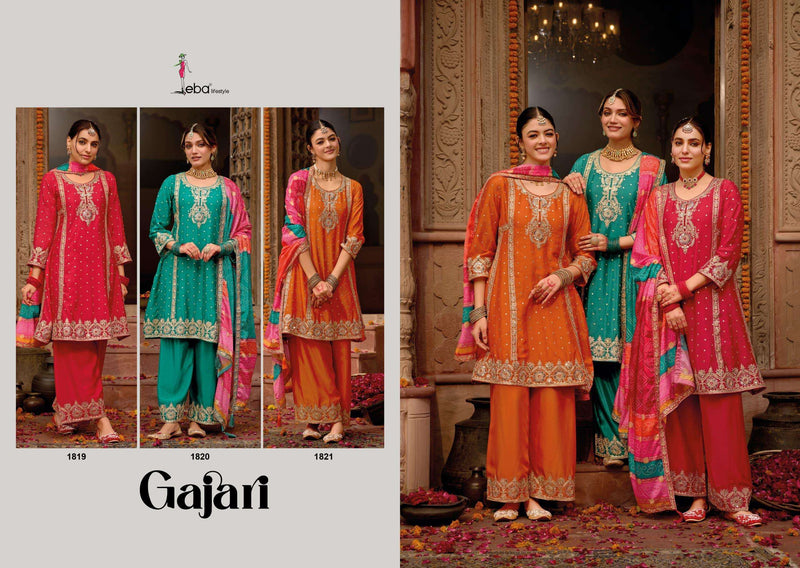 Eba Lifestyle Gajari Chinon Embroidered Work Fancy Partywear  Pakistani Suit