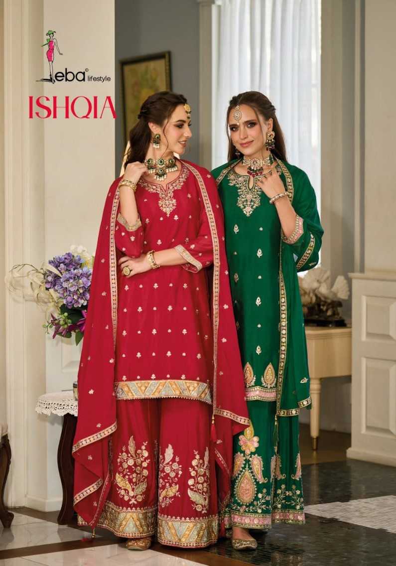 Eba Lifestyle Ishqia Heavy Chinon Embroidery Work Stylish Kurti