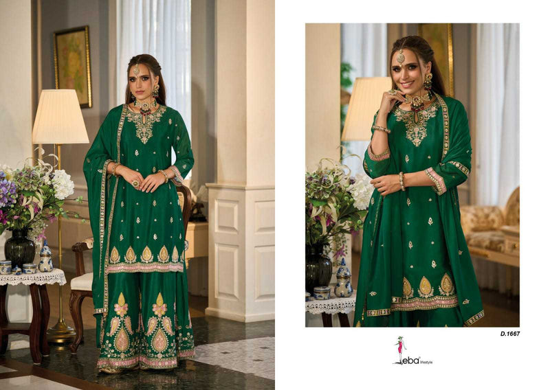 Eba Lifestyle Ishqia Heavy Chinon Embroidery Work Stylish Kurti