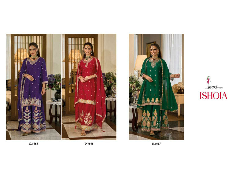 Eba Lifestyle Ishqia Heavy Chinon Embroidery Work Stylish Kurti