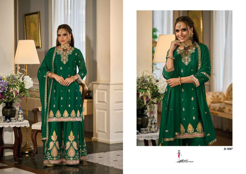 Eba Lifestyle Ishqia Hit Design Chinon With Embroidery Work Heavy Designer Partywear Pret Suit