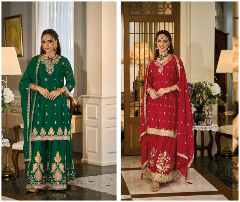 Eba Lifestyle Ishqia Hit Design Chinon With Embroidery Work Heavy Designer Partywear Pret Suit
