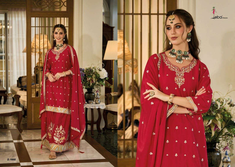 Eba Lifestyle Ishqia Hit Design Chinon With Embroidery Work Heavy Designer Partywear Pret Suit