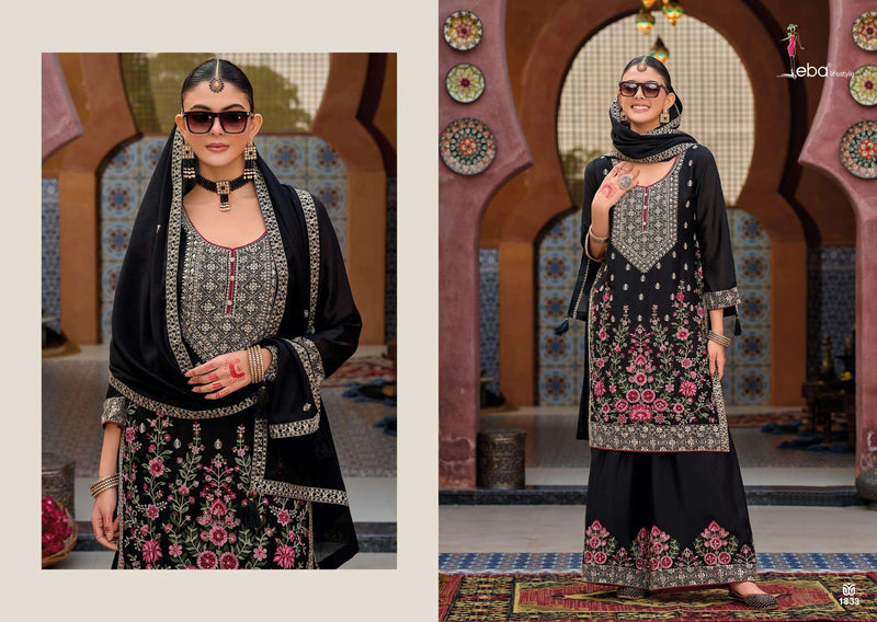 Eba Lifestyle Kaya Pure Chinon Embroidered Work Partywear Designer Suit