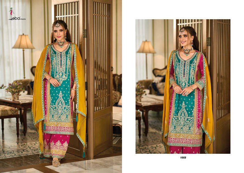 Eba Lifestyle Swara Premium Silk Embroidered Work Stylish Readymade Kurti