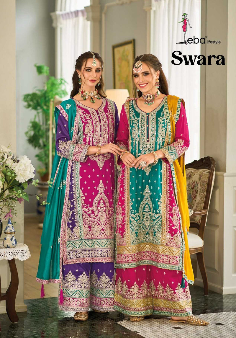 Eba Lifestyle Swara Premium Silk Embroidered Work Stylish Readymade Kurti