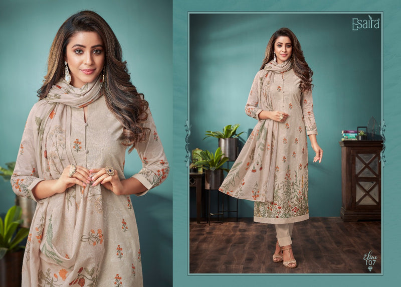 Esaira Esta Eline Digital Printed Cotton Cambric Mirror Work Salwar Suit