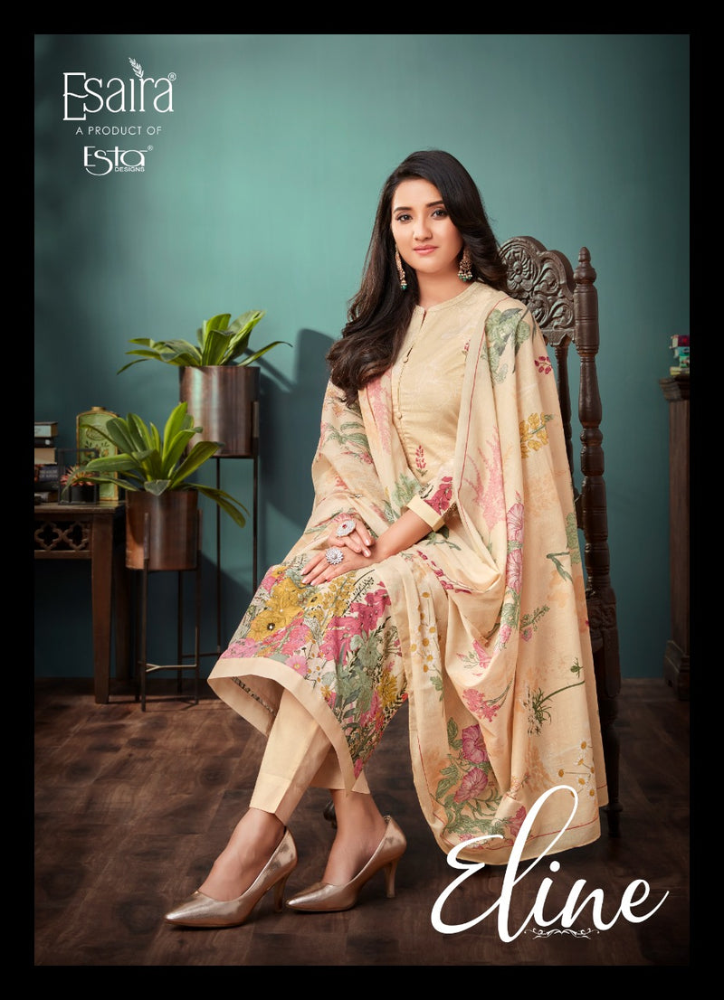 Esaira Esta Eline Digital Printed Cotton Cambric Mirror Work Salwar Suit