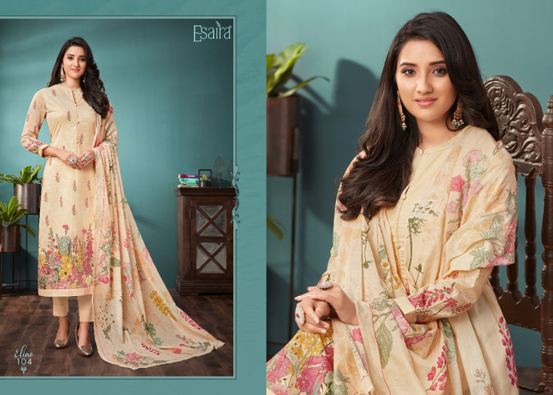 Esaira Esta Eline Digital Printed Cotton Cambric Mirror Work Salwar Suit