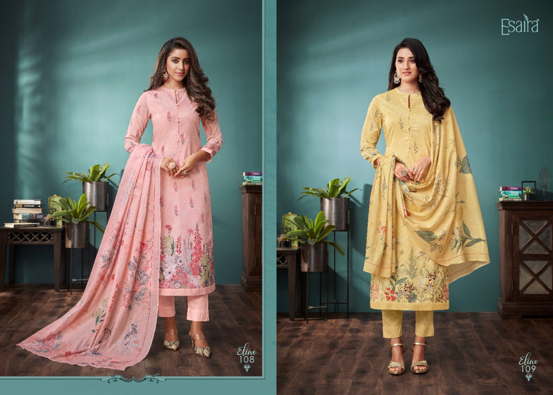 Esaira Esta Eline Digital Printed Cotton Cambric Mirror Work Salwar Suit