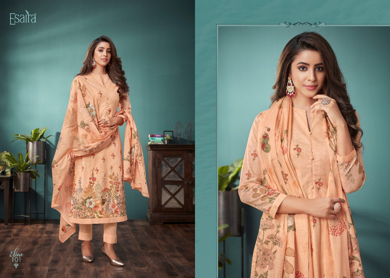 Esaira Esta Eline Digital Printed Cotton Cambric Mirror Work Salwar Suit