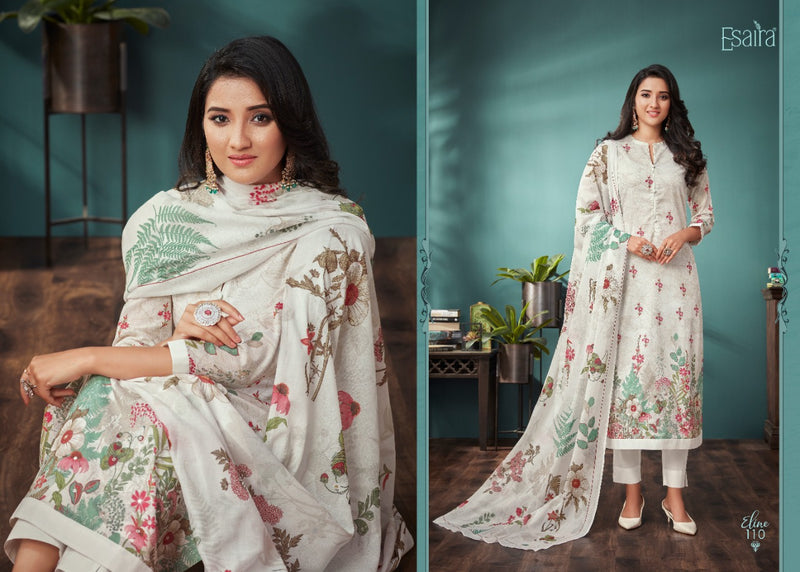 Esaira Esta Eline Digital Printed Cotton Cambric Mirror Work Salwar Suit