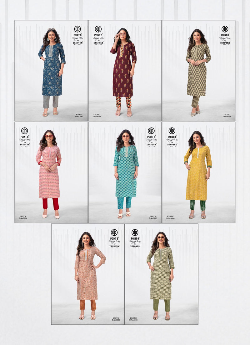 Deeptex Prints Exotic Vol 3 Cotton Printed Fancy Kurti With Bottom