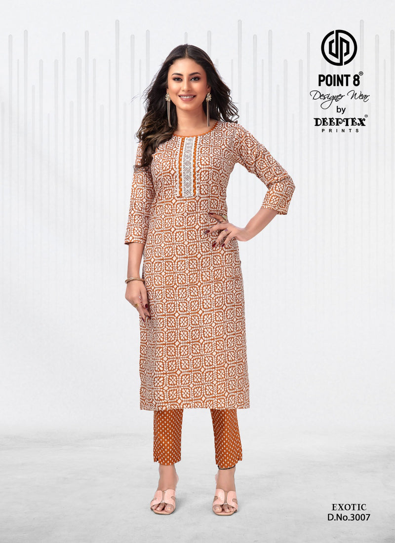 Deeptex Prints Exotic Vol 3 Cotton Printed Fancy Kurti With Bottom
