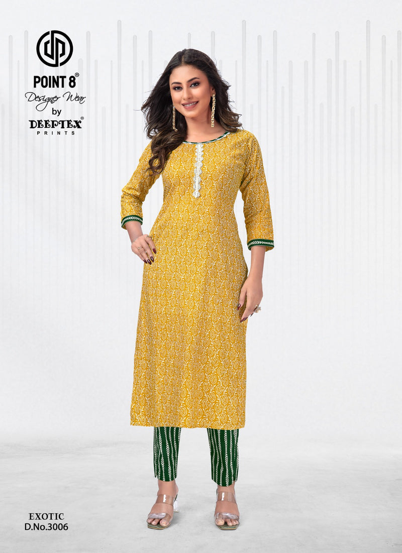 Deeptex Prints Exotic Vol 3 Cotton Printed Fancy Kurti With Bottom