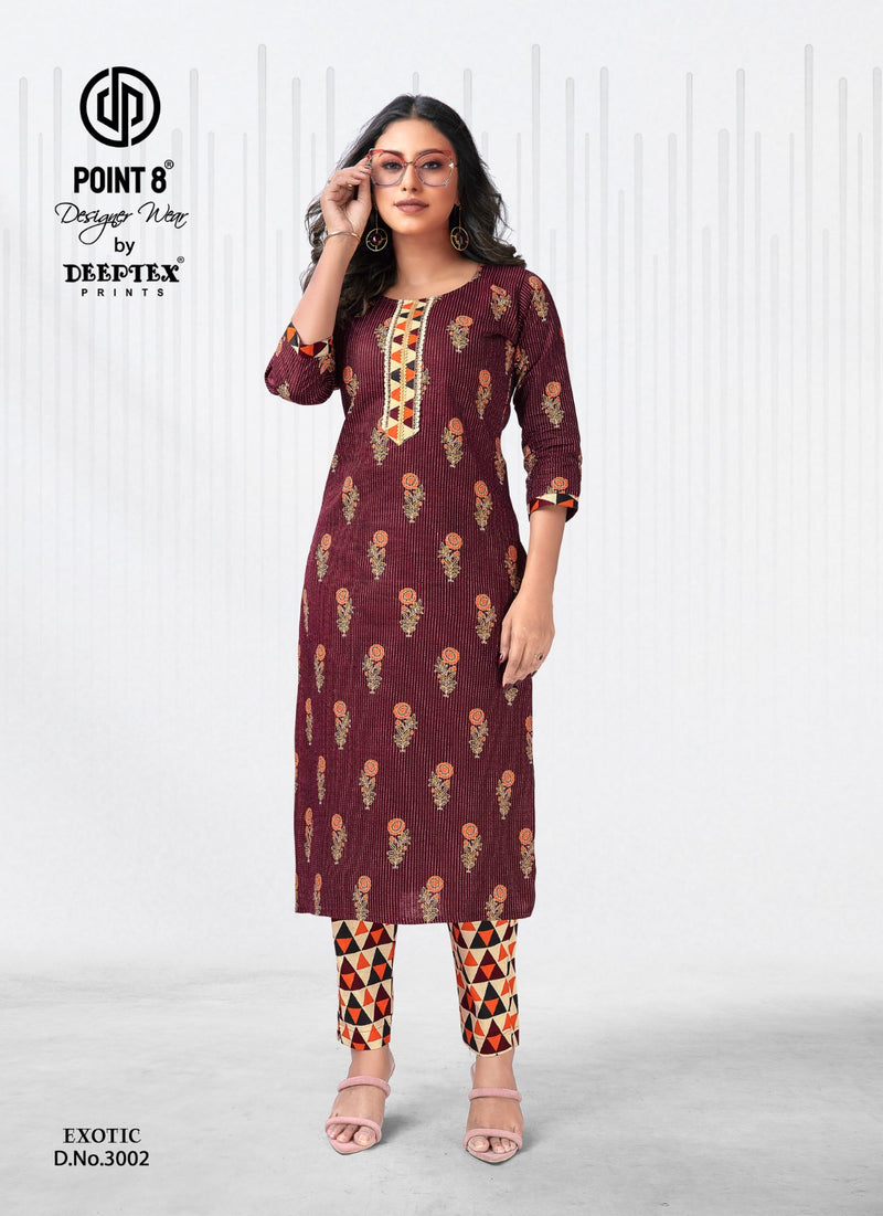 Deeptex Prints Exotic Vol 3 Cotton Printed Fancy Kurti With Bottom