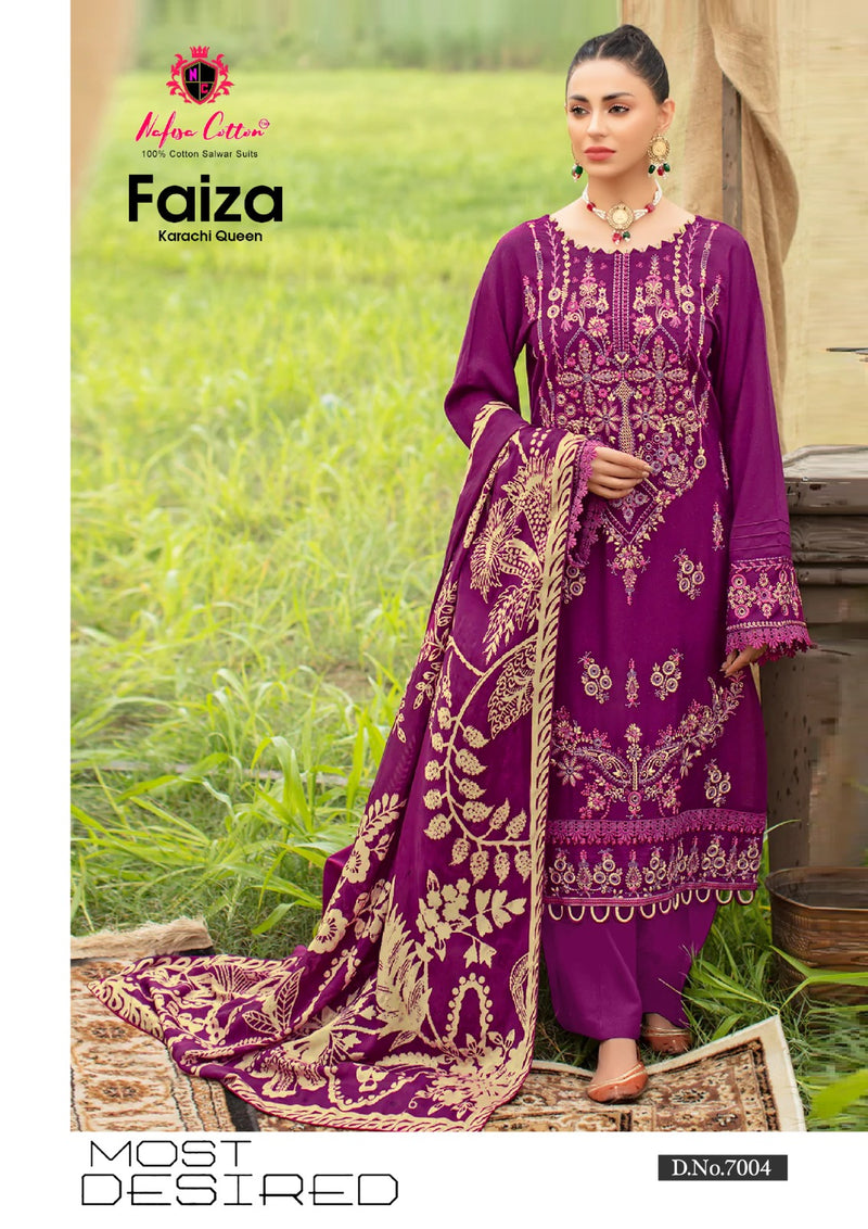 Nafisa Cotton Faiza Karachi Queen Vol 7 Printed Karachi Cotton Suits