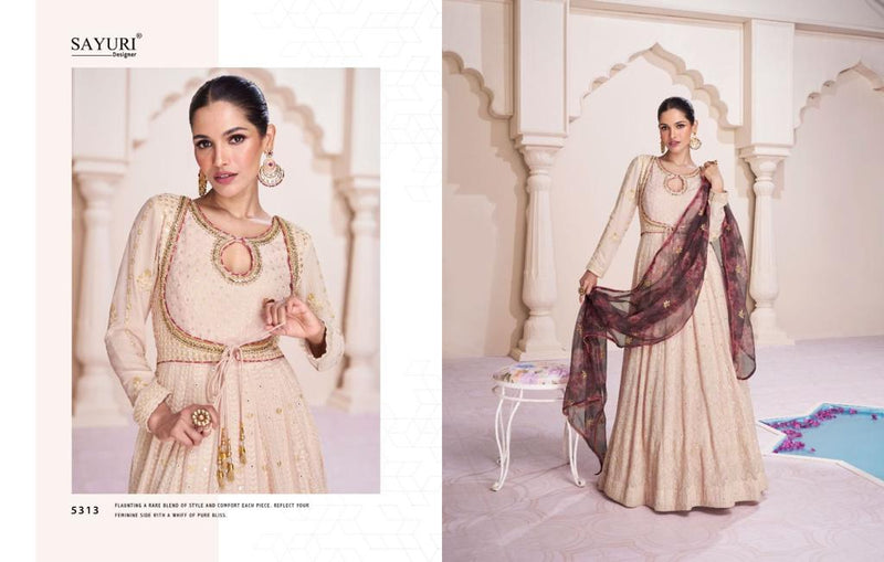 Sayuri Designer Farida Georgette With regal Look Gown Suits