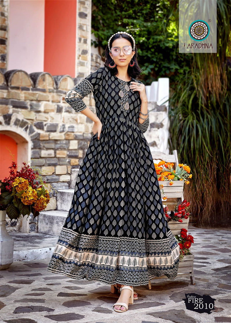 Aradhna Fashion Fire Vol 2 Rayon Print Party Wear Long Gown