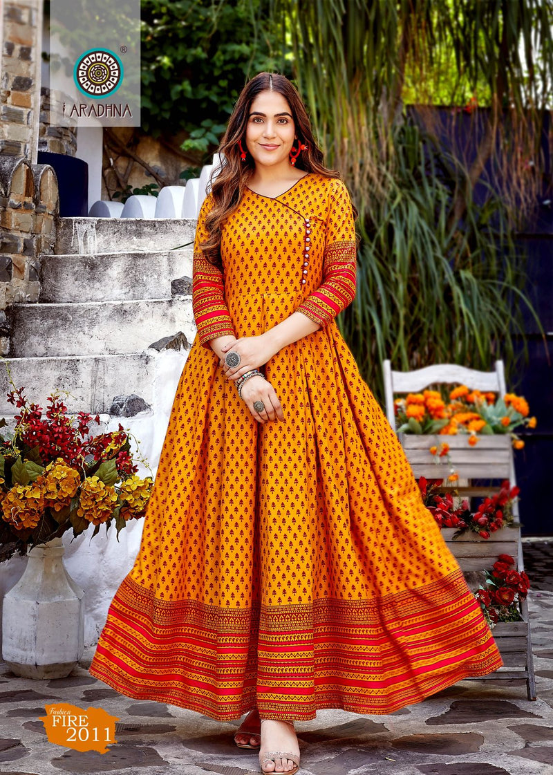 Aradhna Fashion Fire Vol 2 Rayon Print Party Wear Long Gown