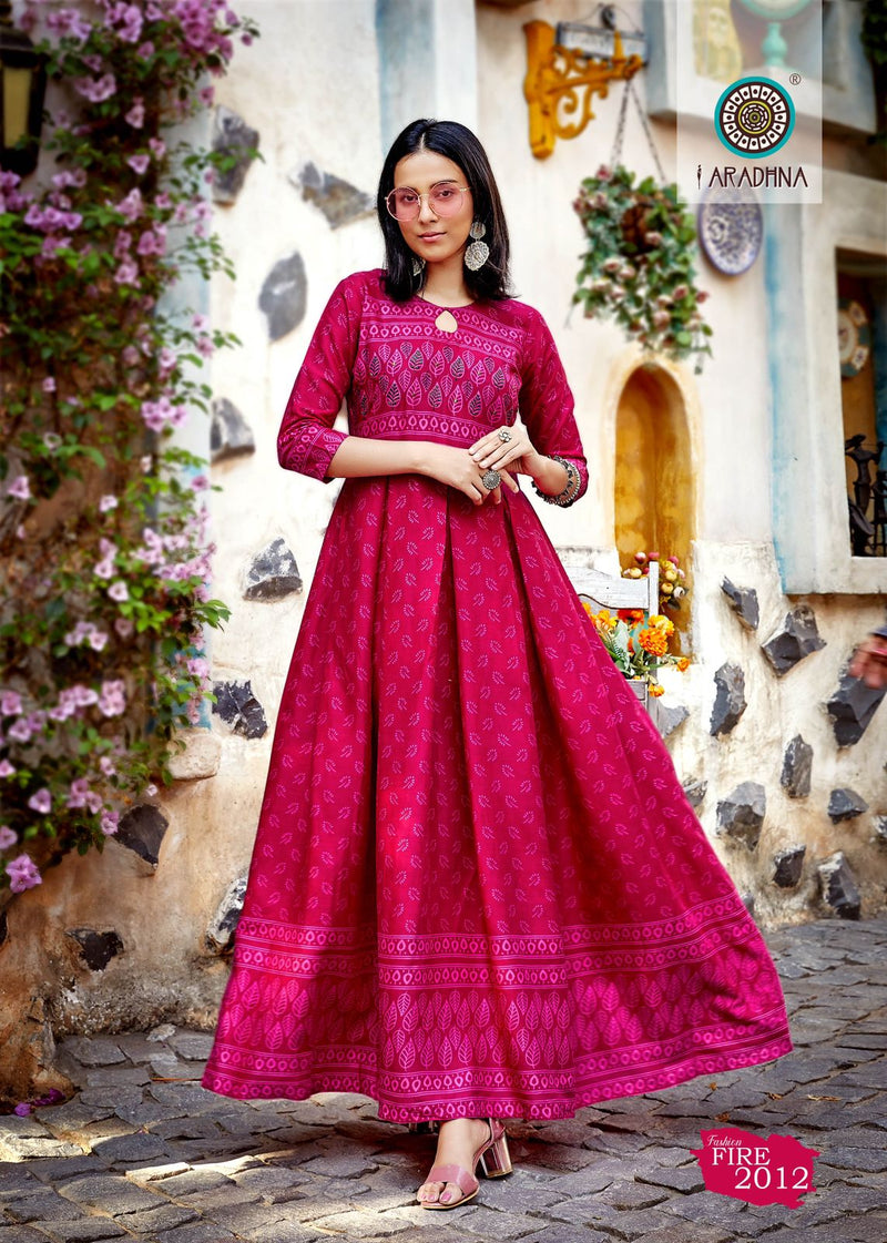 Aradhna Fashion Fire Vol 2 Rayon Print Party Wear Long Gown