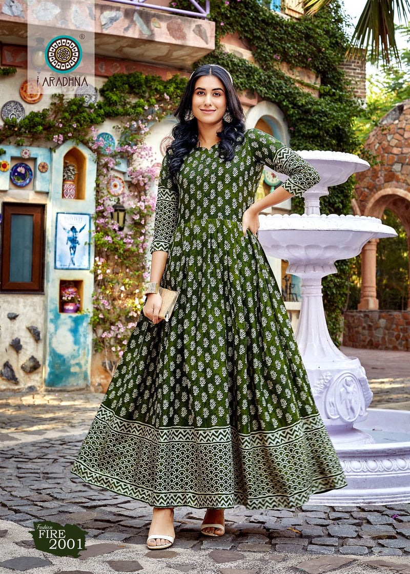 Aradhna Fashion Fire Vol 2 Rayon Print Party Wear Long Gown