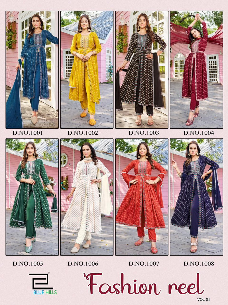 Blue Hills Fashion Reel Vol 1 Rayon Embroidery Printed Kurti Collection