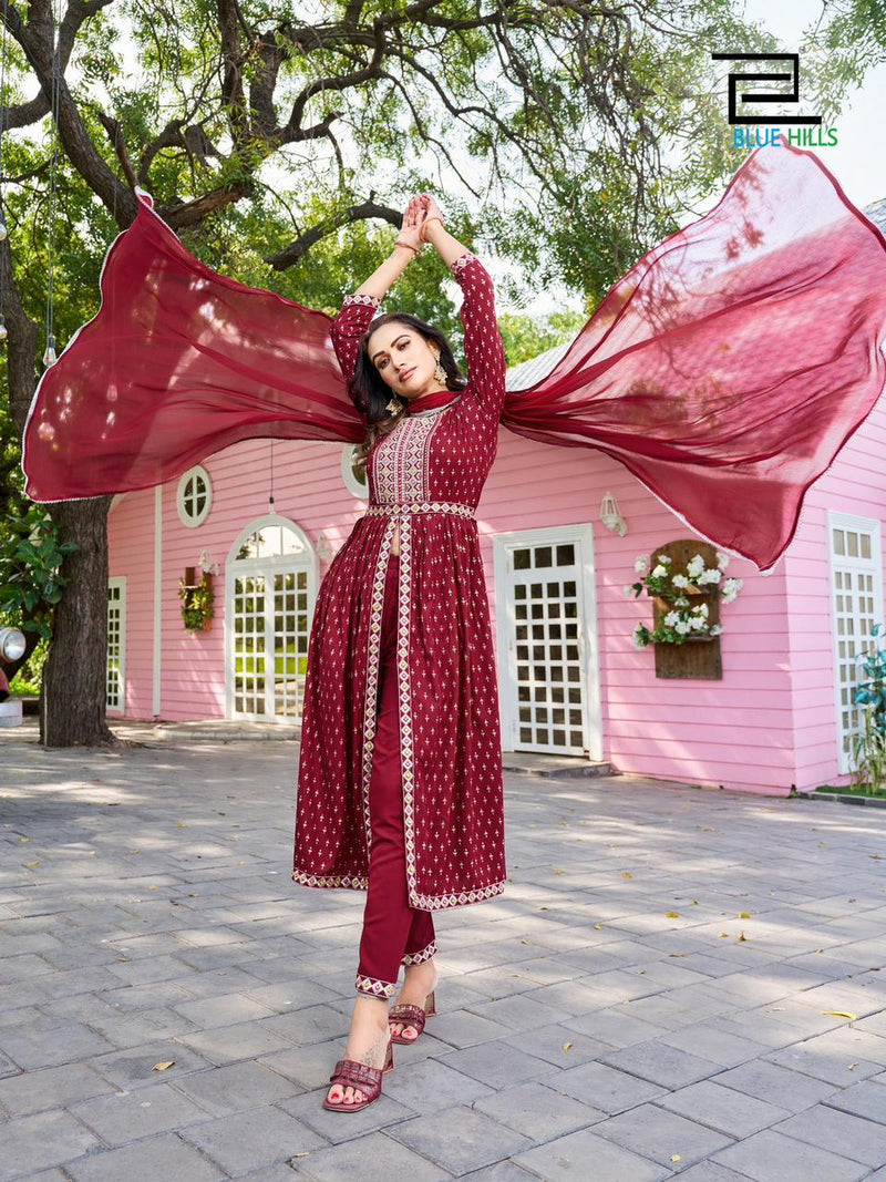 Blue Hills Fashion Reel Vol 1 Rayon Embroidery Printed Kurti Collection