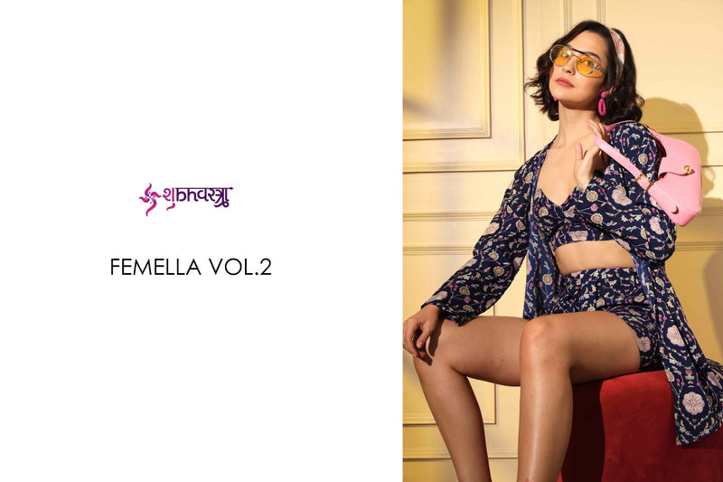 Shubhvastra Femella Vol 2 Crepe Fabric Fancy Designer Best Summer Wear Shrug Style Cord Set Collection