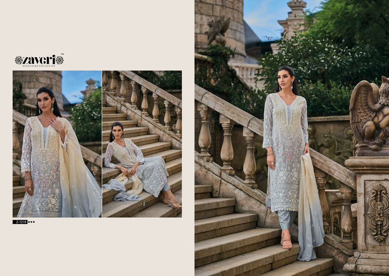 Zaveri Woman Beauty Femina Organza With Embroidery Work Suits