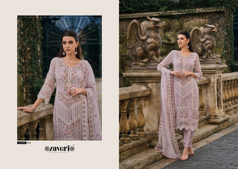 Zaveri Woman Beauty Femina Organza With Embroidery Work Suits